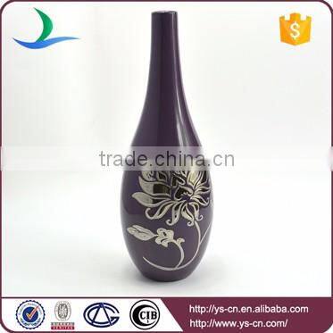 Electroplated sliver flower design outdoor decorative vases