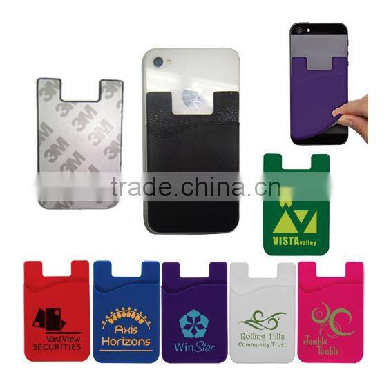 Customized Silicone Smart Card Holder/3m Sticky Phone Case Card Wallet