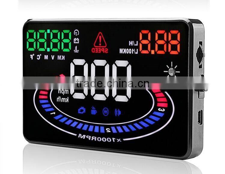 OBD2 Car Multi-color New HUD Head Up Display System 5.5 Inch HUD E300 display local time