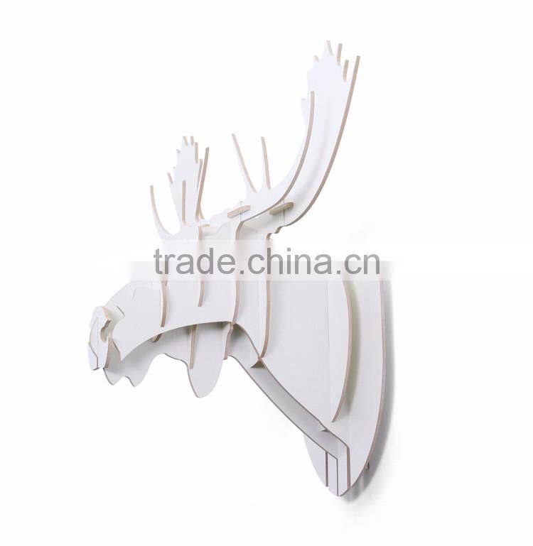 indoor wall mounted wooden deer head decoration