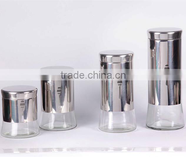 airtight glass canister with stainless steel coating