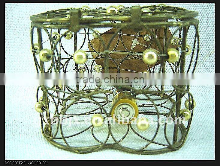 Gold wire woven small hard drive storage cases with lid