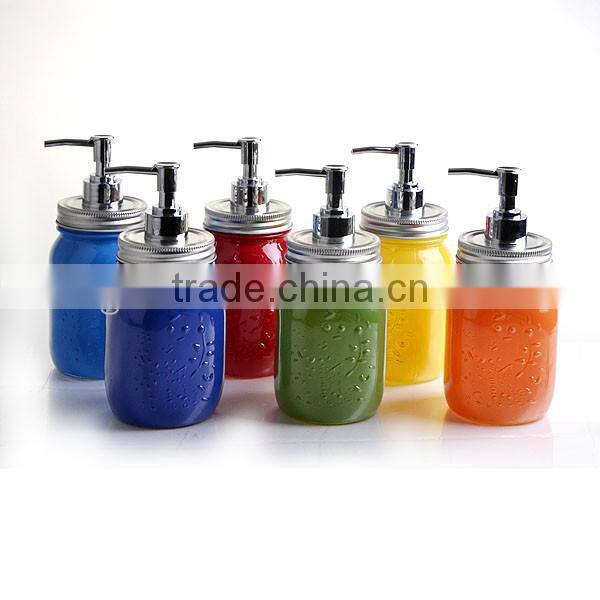 glass mason jar with dispenser