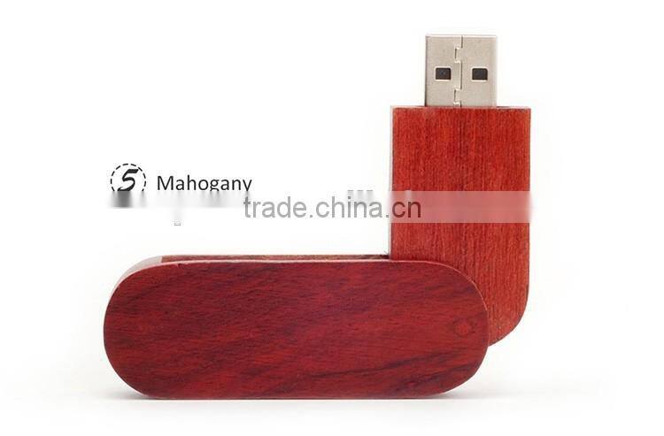 Wood Twist USB memory stick , Promotional Swivel USB Flash Drive with Custiomized Logo