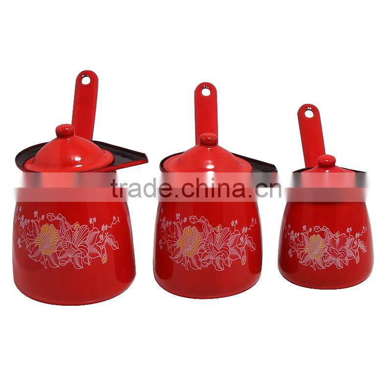 Red color arabic induction coffee pot for turkish coffee with lid