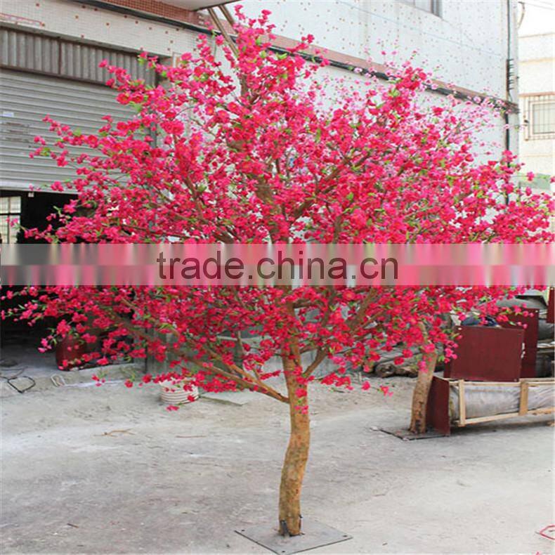 SJZJN 315 High Imitation Rose Colour Artificial peach Blossom Tree /Fake Peach Blossom Tree