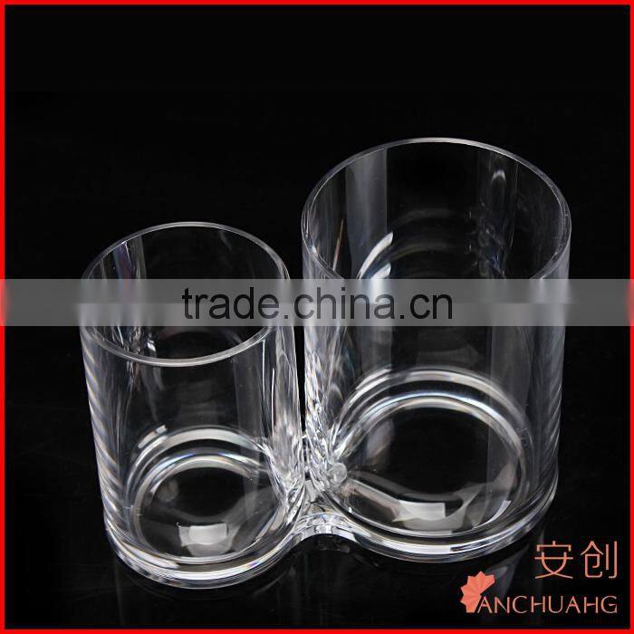 drinking cup holder_bpa free acrylic double wall wine glass with lid a