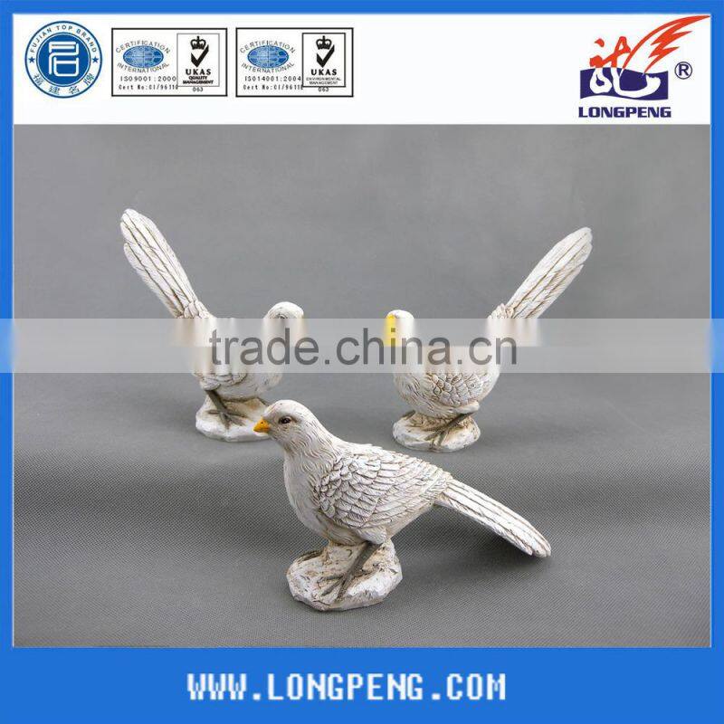 Decoration Garden White Polyresin Bird