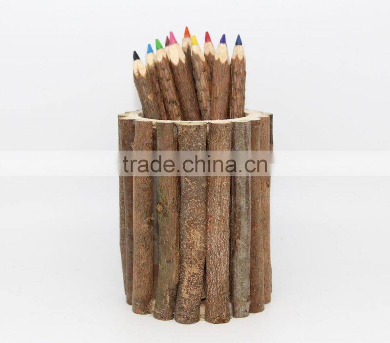 12 Pcs Pine Coloring Pencil, 12 Nature Wooden Coloring Pencil, 12 Pieces Eco-Friendly Color Pencil
