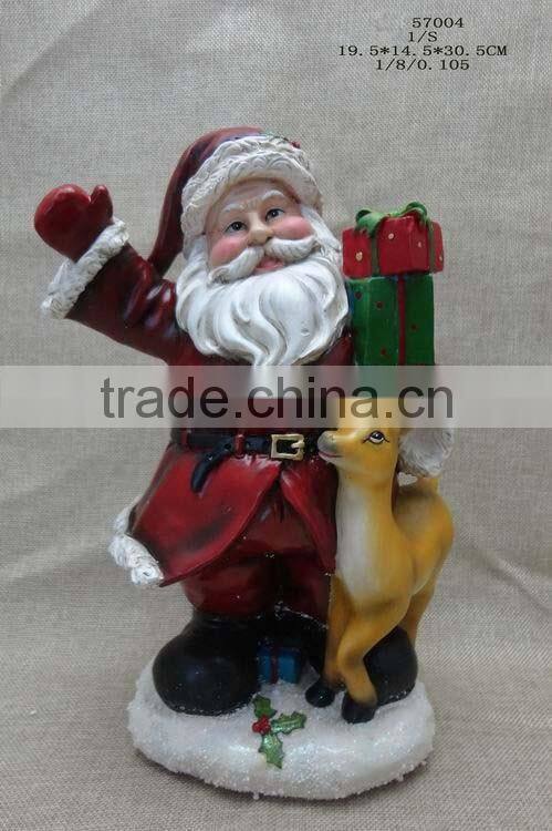 resin christmas santa clause figurine decoration