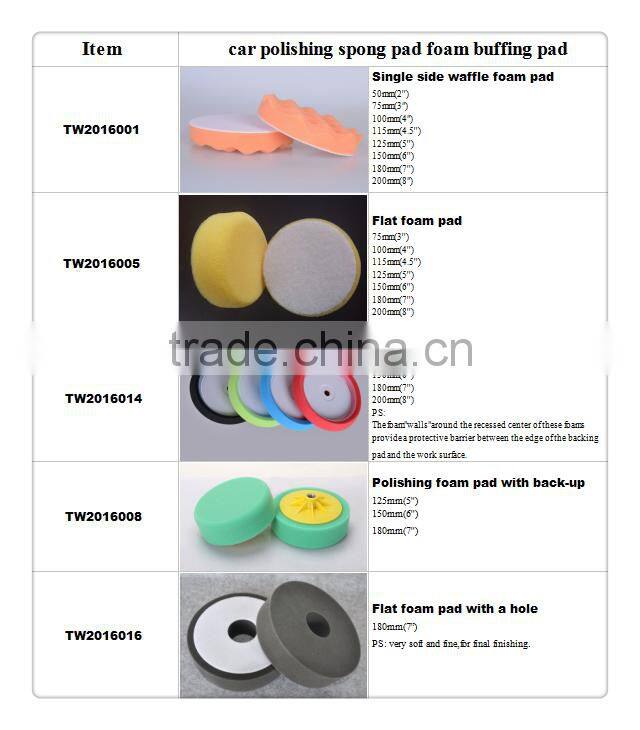 6'' orange car polishing sponge pad buffing foam pads