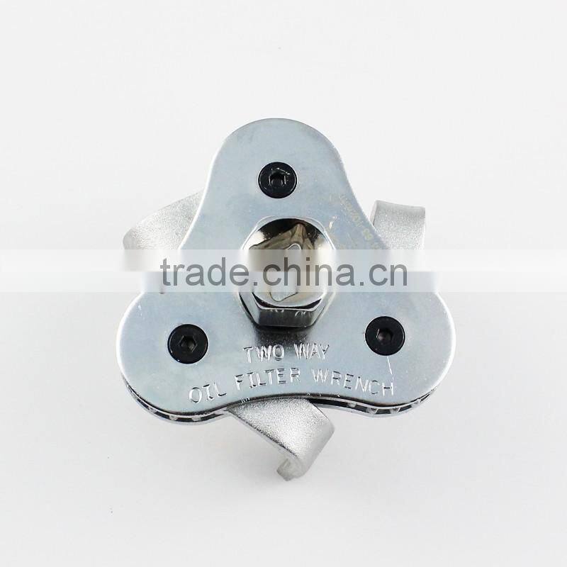 1/2 drive auto adjust 2 Ways 3 Jaw round chrome plated flat type oil filter wrench