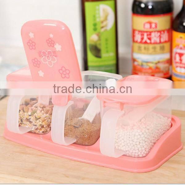 Custom Home Kitchen Plastic 3 Small Box Seasoning Storage Case Spice Container Supplier In ShenZhen