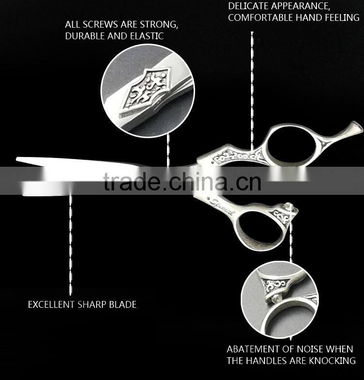 QJ-HS145 hair dressing scissors without hook professional barber scissors