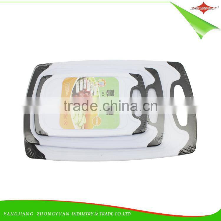 ZY-R1005 3pcs food grade pp and tpr cutting board set chopping board set