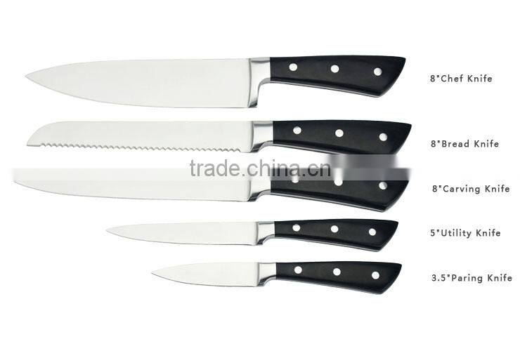 11pcs Kitchen Knife Set With 3CR13+Pakka Wood+Forged