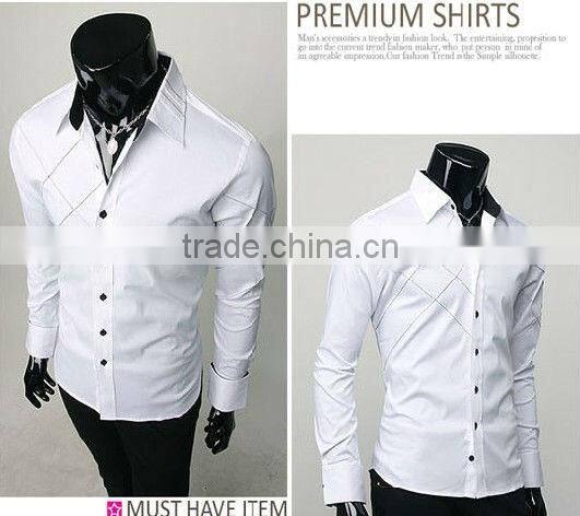 Long sleeve shirts New fashion slim fit man shirts trimming designs stylish fashion shirts for man