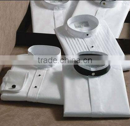 White Banded Collar Tuxedo Shirts Mandarin Collar man Shirts Wedding drss shirts
