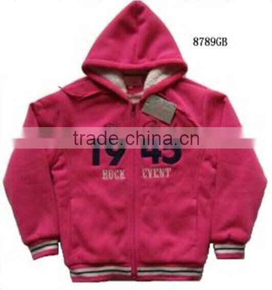 2016 new fashion girls fleece jackets with hood (PG-8789GA/B/C)