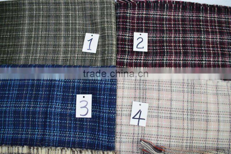 2017 winter the large high quality lady soft 100%viscose plaid shawl