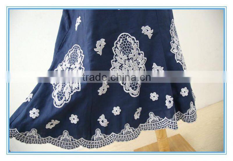 New design 100% ramie/linen embroidery classic women suits with back zipper