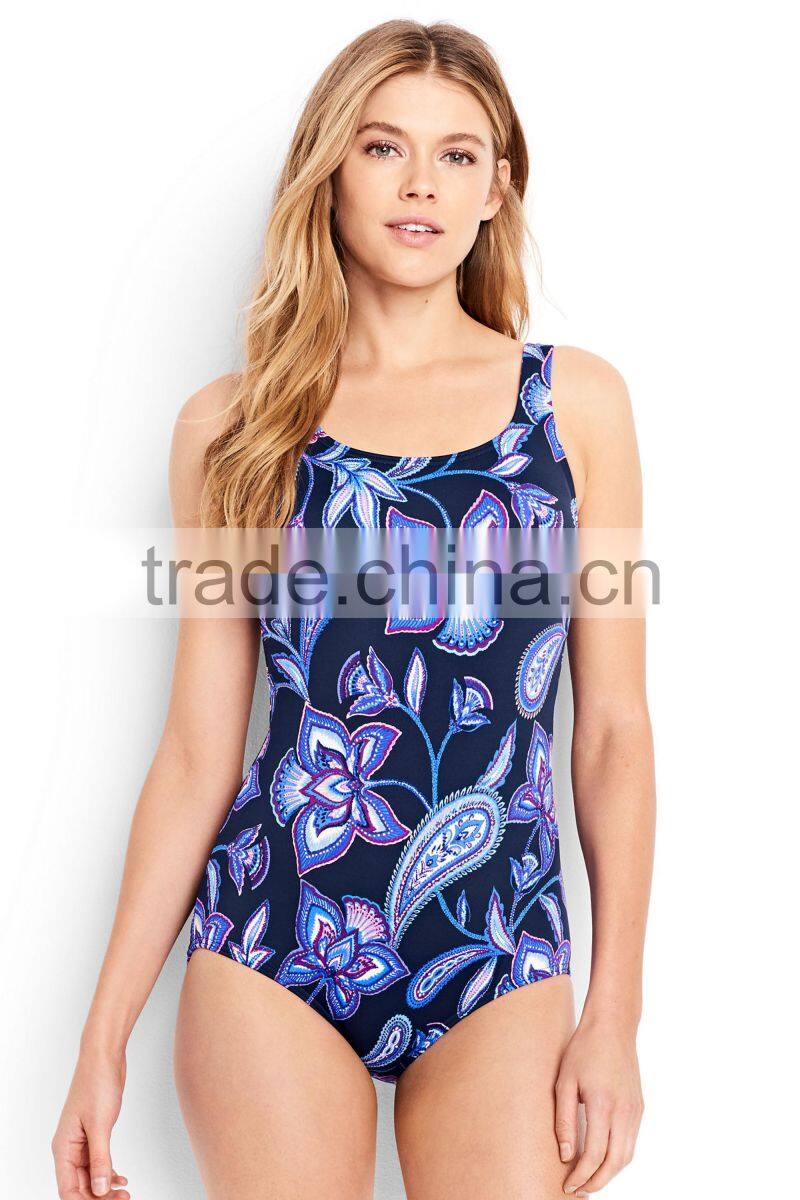 Simply Styled Comfortable Flattering Fit Swimsuit Soft Cup Bra Shapes Smooth Slim Women Swimwear Customizable One Piece Swimsuit