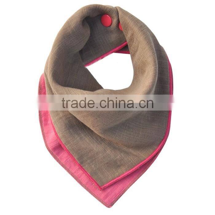 New Design Fashion Cotton Brown Baby Bandana Bibs Baby Girls Solid Bandana Drool Bibs