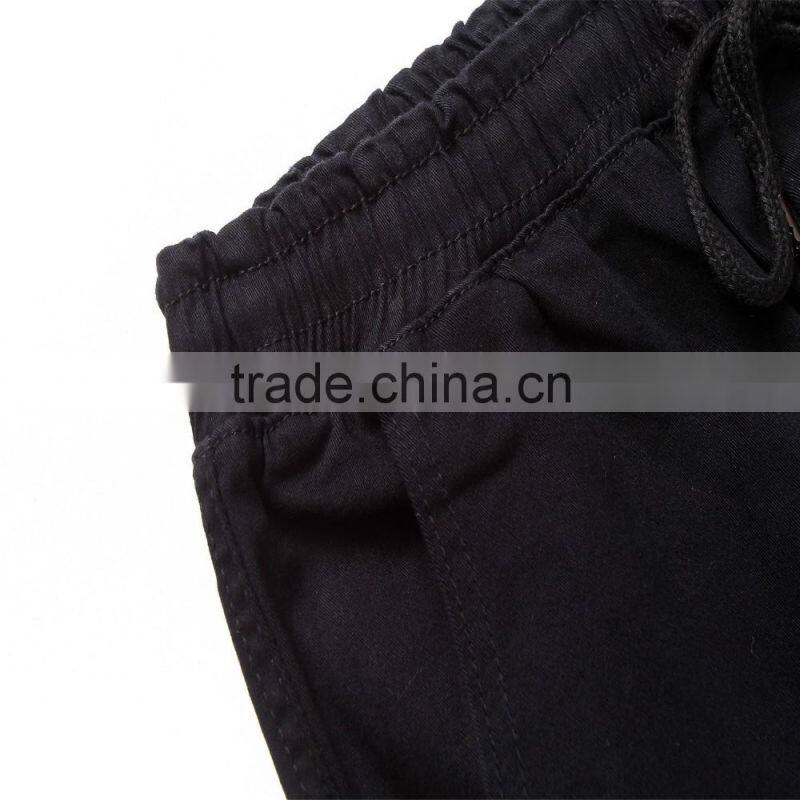 2016 new men's fashion brand Foot beam jeans black jeans male personality folds comfortable hotsale biker jeans