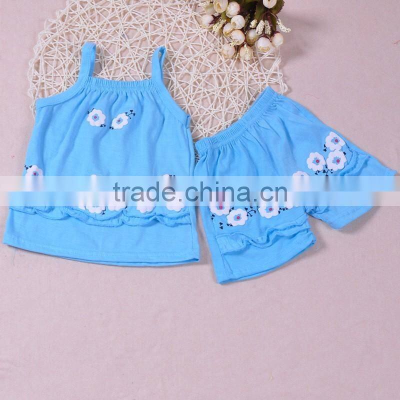 Latest design 0-24 months summer sleeveless baby girls boutique clothing sets