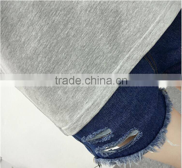 Summer on the new 2017 loose joker pure color clothes made of pure cotton