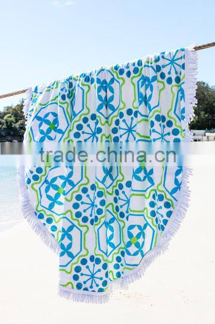 Cotton Velour Promotions Logos Australian The Beach People Roundie Towel With Tassel Fringe