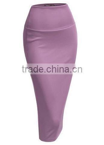 Fashion Lightweight Stretchy Fabric Elastic Waist Band Pencil Skirt for woman