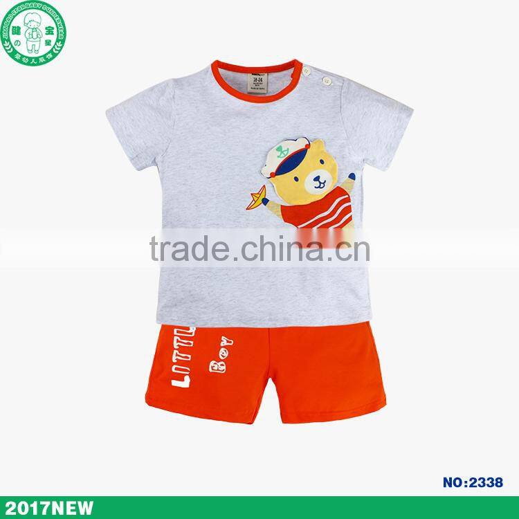 Lovely bear short sleeve 2pcs children wear baby clothes set for summer