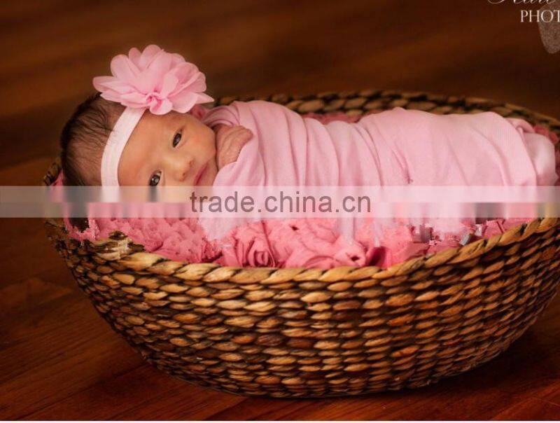 Wholesale EN and US the children's Chiffon headdress baby girl flower headbands 16 color elastic hairband Infant hair accessorie