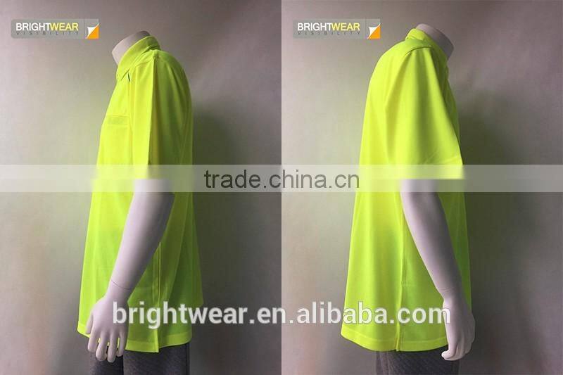 High Visibility Australia mens reflective safety yellow breathable polo shirt