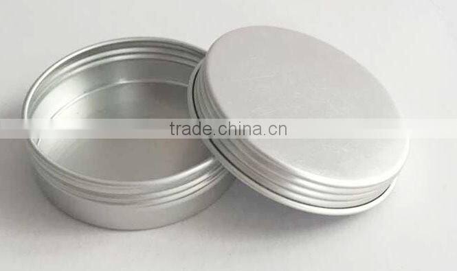 R1838H Manufacturers customized round cosmetics aluminum tin with screw lid silver rouge box portable soap aluminum cans