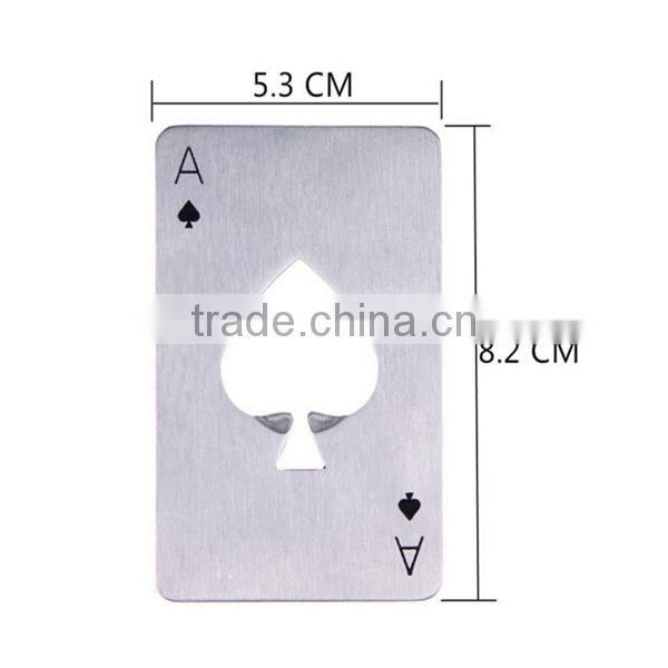 Spade A shape poker card bottle opener for promotional gift