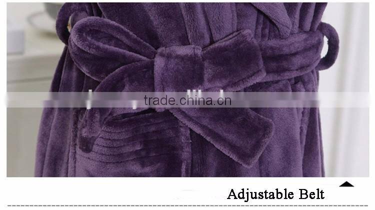 fleece micorfiber bathrobe kimono collar cheap