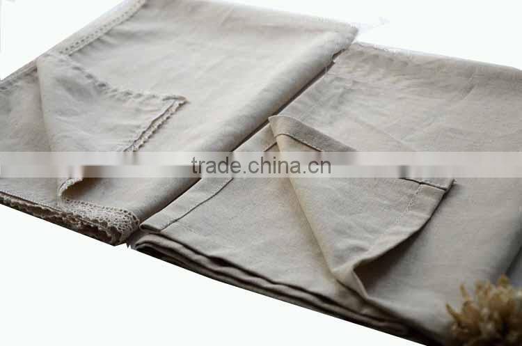 customized high quality textured 100% linen table cloth for home