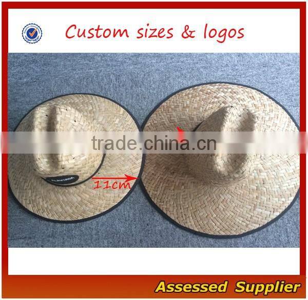 SPF 50+/ Protect You Better! Thicker quality custom straw hat outdoor surf straw sun hat wholeasle for free sample