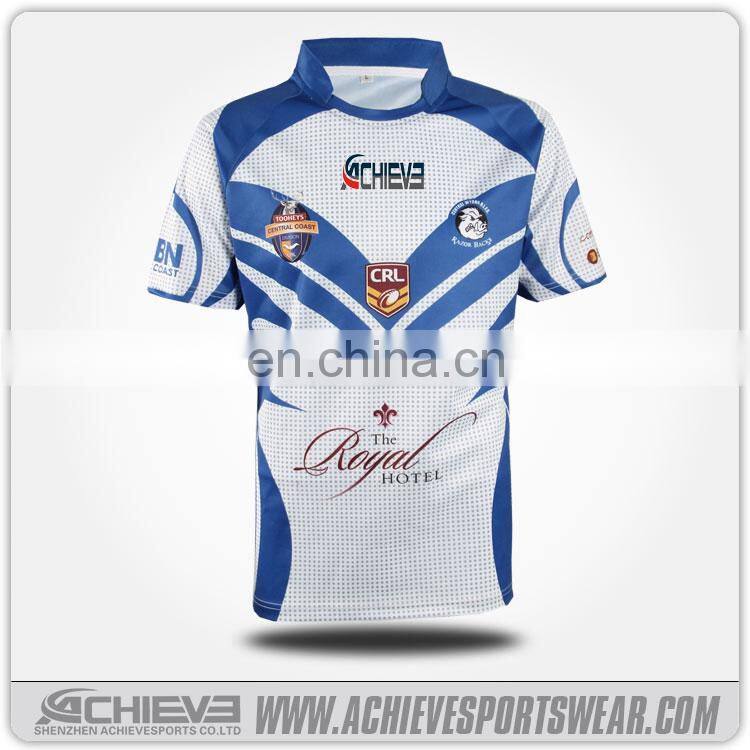 sublimation custom wholesale cheap blank rugby jersey / blank rugby shirt