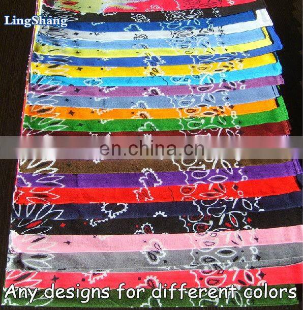 Customized printing 22"x22" soft 100% polyester square bandana