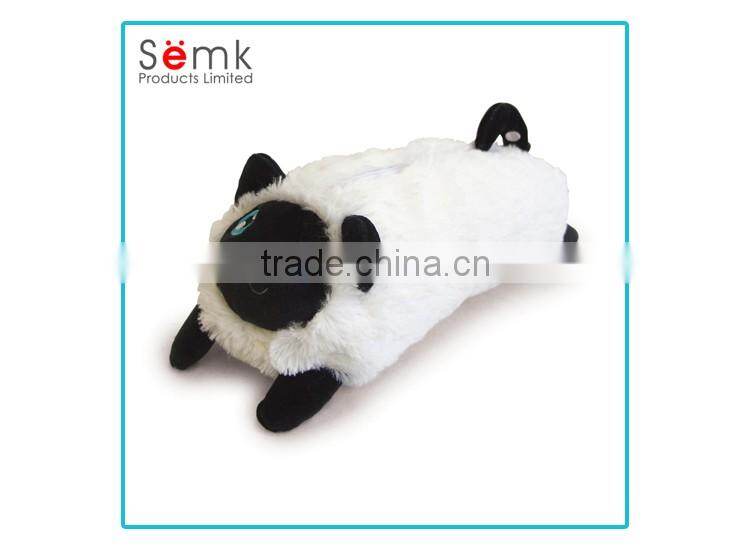 Semk brand lovely clear plush animal shaped pencil case for kids