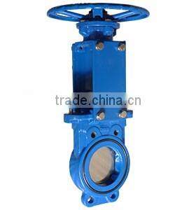 4Inch PN10/16 Worm Operated Stainless Steel 316 Cast Iron Wafer Price Knife Gate Valve