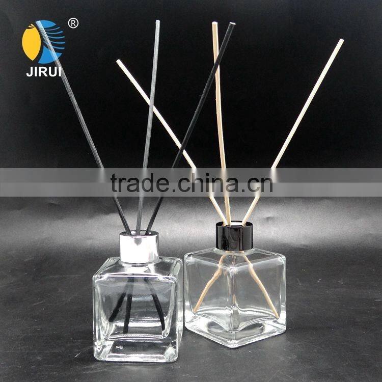 135ml square natural scent reed diffuser glass bottle with aluminum cap glass diffuser bottle