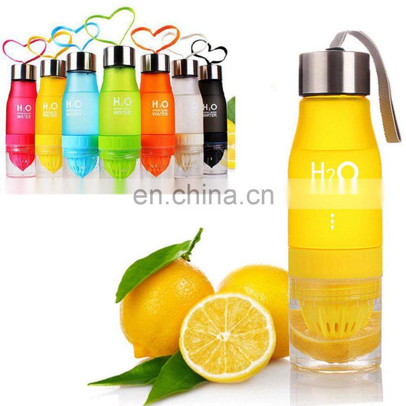 Newest Style H2O Private Label Fruit Plastic Infuser Water Bottle