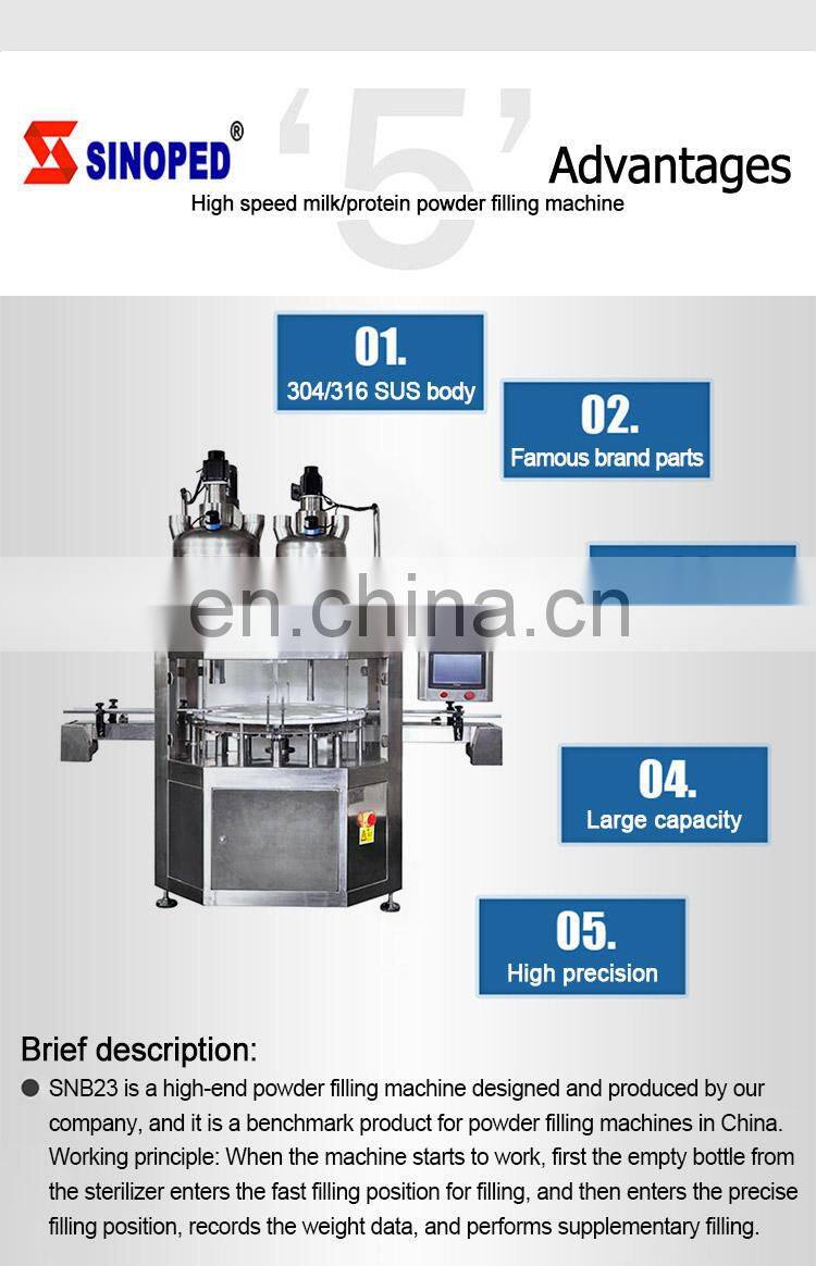 High Accuracy Automatic Pepper Milk Coffee Can Bottle Powder Filling Machine For Food & Beverage Shop