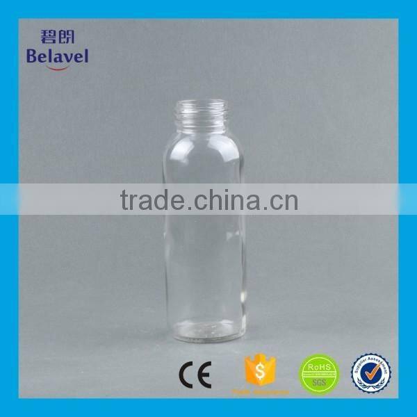 Bulk cheap 10oz 300ml glass water bottle with cap clear glass drinking bottle