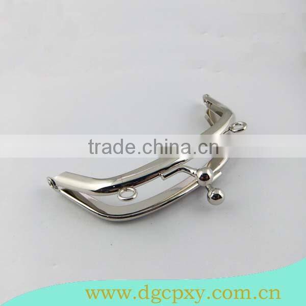 elegant kiss lock metal frame money clasp with outer chain loops