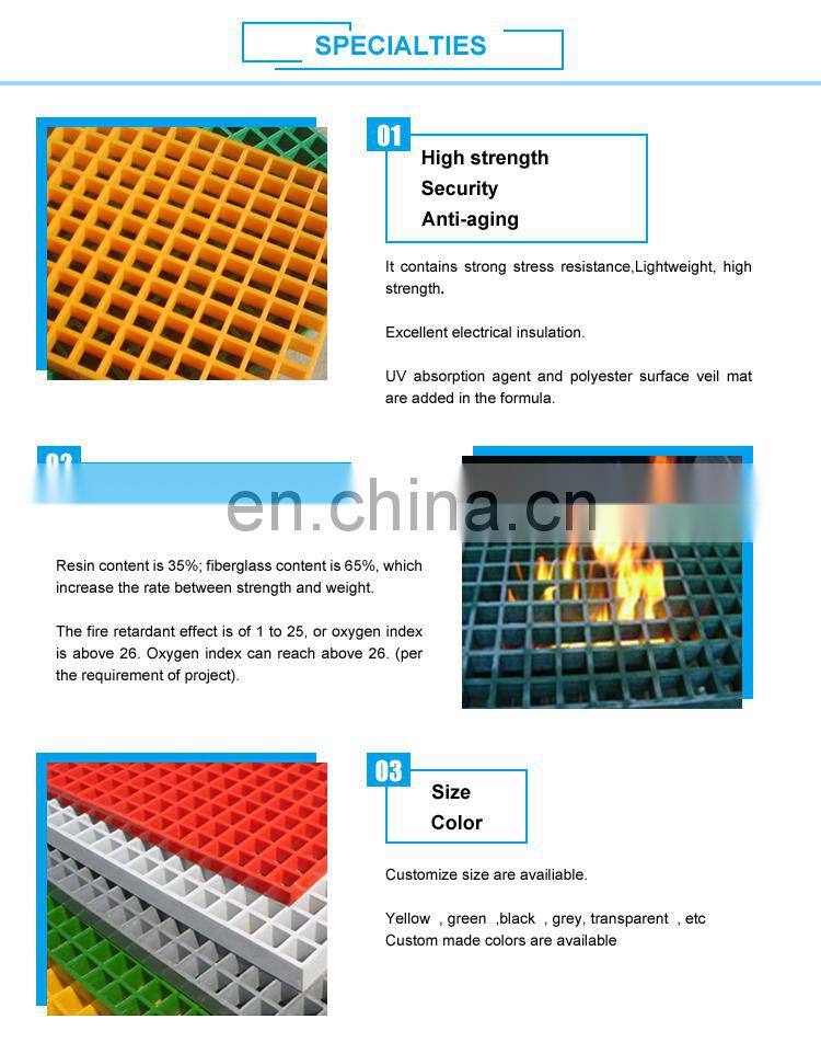 fire retardant FRP floor drain deck walkway grating